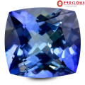 NATURAL 1.05 ct PGTL Certified Significant Cushion Shape (6 x 6 mm) Bluish Violet Tanzanite
