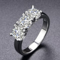 Sophisticated 2.25Ctw Simulated Diamond Trilogy Ring