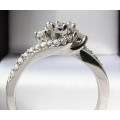 FREE CERTIFICATE****SUPER SPARKLY [R38083]** SWIRL DESIGN [0.715ct] DIAMOND [SI3] RING [WHITE GOLD]