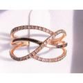 **LAST ONE [R28419]** HIGH QUALITY [0.300ct] ROUND CUT DIAMOND BAND [ROSE GOLD]