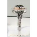 **WOW FACTOR [R35274]** WHITE/CHAMPAGNE ROUND CUT [0.675ct] DIAMOND RING [WHITE GOLD]