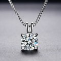 Spectacular! 2 Carat Simulated Solitaire Diamond Pendant With Chain