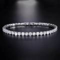 Elegant White Gold plated Engagement Tennis Bracelet -  With Ice White Simulated Stones - Size 17cm