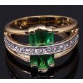 Emerald 10KT Gold Filled Fashion Engagement Ring Gifts Size 6