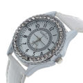 Geneva Crystal Dial Quartz Stainless Steel Wrist Watch
