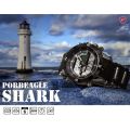 SHARK Mens LCD Digital Date Day Black Rubber Military Alarm Quartz Sport Watch Ref32