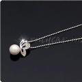 Pearl Necklace Pendant Silver Butterfly Crystal Necklace