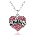 Crystal Love Heart Pendant Rhinestone Necklace - Best Friend