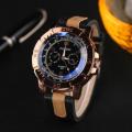 Mens Watches Military Analog Quartz Leather Band Sport Dress Wristwatches