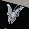 Silver Plated Jewelry Openwork Butterfly Necklace