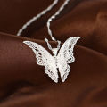 Silver Plated Jewelry Openwork Butterfly Necklace