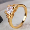 wonderful white sapphire 24k gold filled nice ring Sz9