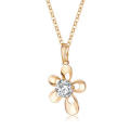 24k Gold Filled Crystal Flower Shaped Necklace