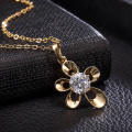 24k Gold Filled Crystal Flower Shaped Necklace