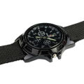 Men's Military Quartz Analog Wristwatches Fabric Sport Watch - Black