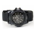Men's Military Quartz Analog Wristwatches Fabric Sport Watch - Black