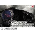 Genuine Kitefin SHARK LED Digital Black Leather Military Sport Watch Ref06