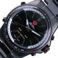 Genuine SHARK Black Dial LED Alarm Digital Display Stainless Steel Watch Ref15