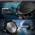 GENUINE SHARK Black Stainless Steel LED Army Wrist Watch  Ref20