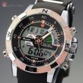 GENUINE SHARK Mens LCD Digital Date Day Black Rubber Military Alarm Quartz Sport Watch Ref39
