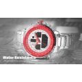 SHARK Men's Sport Wrist Watch LCD Date Stopwatch Stainless Steel Quartz Red Ref45