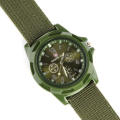 Men's Military Quartz Analog Wristwatches Fabric Sport Watch - GREEN