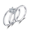 GENUINE Gorgeous 1.5ct Cubic Zirconia Wedding Ring Sets 925 Solid Sterling Silver - Sz 6