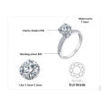 GENUINE 925 Solid Sterling Silver 1.9ct Cubic Zirconia Solitaire Engagement Ring  - Ring Size 7