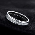 925 Solid Sterling  Cubic Zirconia Channel Wedding Ring  - Ring Size 7