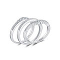 925 Solid Sterling Silver 0.7ct Cubic Zirconia Wedding Ring Bridal Sets  - Size 8