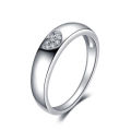 925 Solid Sterling Silver Love Cubic Zirconia Wedding Band Ring - Size 6