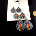3Pairs/Lot Bohemian Colorful Resin Bead Women Earrings