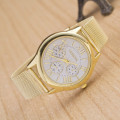 Womens Classic Gold Roman Numerals Quartz Stainless Steel Wrist Watch