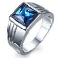 Mens Blue Sapphire Stainless Steel Size 10