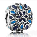 1Pcs Blue Big Hole Bead Charm Round bead Suit silver bracelet