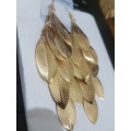 Fashion Earrings Hollow Metal Leaves Leaf Long Dangle