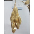 Fashion Earrings Hollow Metal Leaves Leaf Long Dangle
