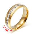 6MM Band Ring Wedding Stainless Steel Size 7