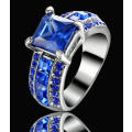 18KT White Gold Filled Sapphire Wedding Ring Gift size 7