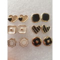 10 Pairs/set Vintage Gold Big Round Circle Hoop Dangle Earrings