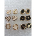 10 Pairs/set Vintage Gold Big Round Circle Hoop Dangle Earrings