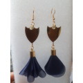 Fashion Bohemian Long Dangle Earrings - Dark Blue