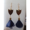 Fashion Bohemian Long Dangle Earrings - Dark Blue