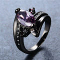 18K Black Gold Filled Woman's Engagement Fashion Ring Size 9