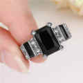 Noble Black Sapphire 10K Black Gold Filled Ring Size 9