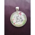 "God Is In Her " Bible Verse Chain Necklace,Quote Necklace