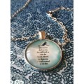 Those We Love Don't Go Away.... - Silver Chain Cabochon Glass Necklace