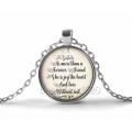 "A Sister is more than a Forever Friend..." Cabochon Glass Silver Pendant Necklace