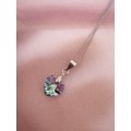 GENUINE Heart Necklaces Pendant Crystals From SWAROVSKI -  Crystal Blue