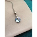 GENUINE Heart Necklaces Pendant Crystals From SWAROVSKI -  Crystal Blue